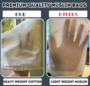 エコブック食料品果物野菜再利用可能な100% オーガニックコットンダブルドローストリングナチュラルファインクロスバッグ - Product Image 2