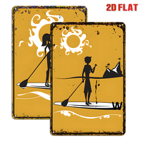 Ensemble de panneaux métalliques vintage pour paddle board, décoration murale sur le thème du surf pour maison de plage et patio