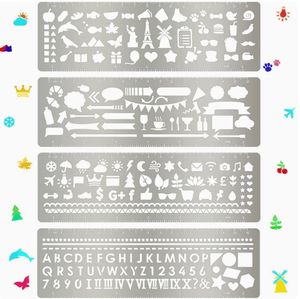 Pochoir évidé en acier inoxydable 304 - Règle de traçage multifonctionnelle pour étudiants, idéale pour le graffiti et la peinture - Product Image 1