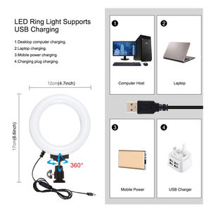 Takenoken 6-inch LED vòng ánh sáng đa chức năng vlogging <span class=keywords><strong>Kit</strong></span> Microphone tripod điện thoại thông minh chủ cho điện thoại di động điện thoại chủ sở hữu - Product Image 5