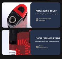Briquets à gaz jetables en plastique modernes coupe-vent, flamme rouge, accessoires de fumage bon marché, logo personnalisé OEM