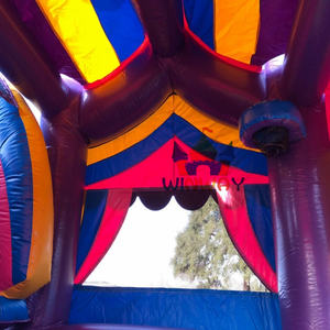 Casa de rebote inflable de PVC para interiores/exteriores de casa comercial combinada con tobogán húmedo/seco para adultos y niños - Product Image 5