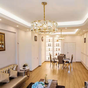 Lustre en verre de fer suspendu moderne d'intérieur de haute qualité lustre en cristal rond - Product Image 2