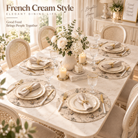 Ensemble de sets de table et de sous-verres personnalisés pour les fêtes, sets de table imprimés festifs, service d'échantillons gratuits, différentes tailles et motifs