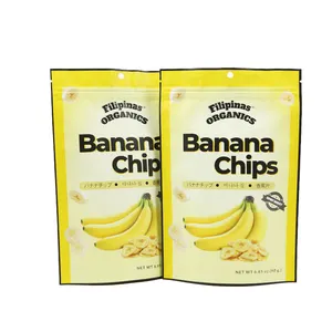 50 g 100 g kundendefinierter kunststoff-standbeutel mit reißverschluss feuchtigkeitsfeste verpackungsbeutel für durian kartoffel banane banane chips