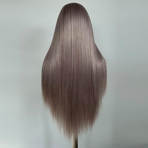 <span class=keywords><strong>Parrucche</strong></span> SARLA 13x4 con frontale in pizzo sintetico trasparente senza colla, lisce, lunghe, con linea naturale dei capelli, resistenti al calore, nere, da <span class=keywords><strong>donna</strong></span>. - Product Image 4