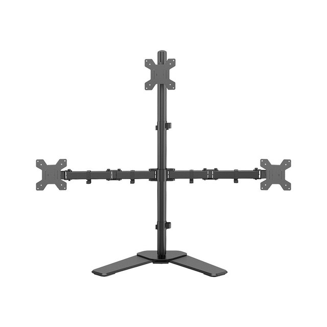 Adjustable Triple Monitor Stand 13-27 Inch Freestanding 3 Screen Monitor Mount with 360 Degree Rotation VESA 75x75 100x100