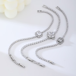 OEM ODM Fournir des images Nom personnalisé Paquet LOGO Bracelet Lab Grown Moissanite Tennis <span class=keywords><strong>Amitié</strong></span> Tennis Bracelet en diamant - Product Image 3