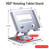 Support de tablette PC ergonomique en métal réglable en hauteur à 360 degrés, support de tablette PC rotatif, durable et confortable pour le bureau ou la maison