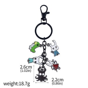 Portachiavi in Metallo dei Personaggi di Hollow Knight, Ciondolo Cavaliere, Polpo, Grub, Hornet, Catena Portachiavi per Donne e Uomini, Gioielli Portachiavi - Product Image 3