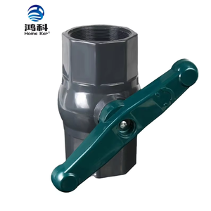 Válvula de bola octogonal de PVC HongKe <span class=keywords><strong>Jordan</strong></span> HK-V050, válvula de agua manual con conexión NPT de <span class=keywords><strong>1</strong></span> <span class=keywords><strong>1</strong></span>/2''-4'', mango OEM verde oscuro y gris oscuro - Product Image 4