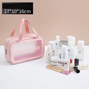 Sac de voyage pour femmes en PU, sac de rangement pour cosmétiques, organiseur de maquillage de voyage, sacs de toilette imperméables, étuis à cosmétiques transparents - Product Image 5