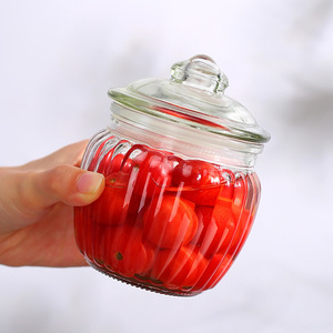 Thickened Glass Airtight <b>Jar</b> Large Capacity Cylinder Shape Solid Color With Plastic Lid For <b>Pickling</b> Storage Household Use - Product Image 2