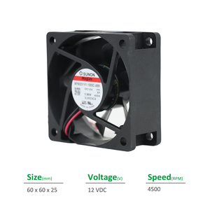 Ventilateur axial de cabinet électrique SUNON MF60251V1-1000C-A99 OEM/ODM en plastique 60x60x25mm 12VDC 75mA 0.96W 4500RPM 23.5CFM - Product Image 2