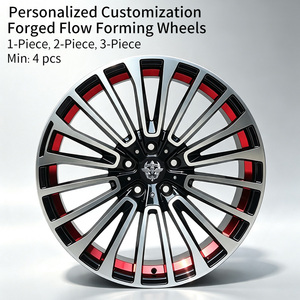 Jantes Flowtone multi-rayons en alliage coulé 18 20 pouces pour voitures de course 5x112 5x114.3 avec lèvre intérieure <span class=keywords><strong>rouge</strong></span> - Product Image 2