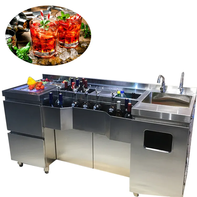 Индивидуальный Стандартный барный стол из нержавеющей стали 304 KTV, барный верстак, Коктейльная станция, оборудование для бара