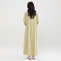 Abaya Merrachi de haute qualité, sur mesure, vert clair, à manches larges et amples, en tissu doux, pour femmes musulmanes, à porter au quotidien