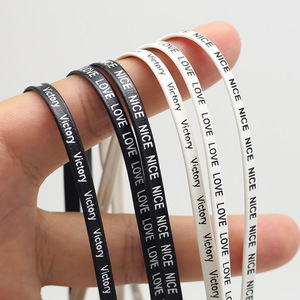 Cordoncino in Pelle da 5MM con Lettere Stampate, Collana Sottile Fatta a Mano, Cintura Bianca e Nera, Accessori per Borse - Product Image 1