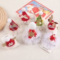 Pince à cheveux petite casquette de Noël 2025, motif renne et flocon de neige mignon, accessoires capillaires en cristal faits à la main, coiffe de fête, épingle à cheveux