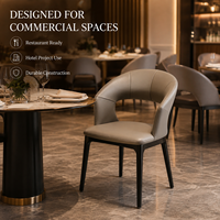 Chaise de salle à manger rembourrée moderne avec pieds en bois pour restaurant, hôtel, café, bar, salon, bureau, banquet, mobilier commercial