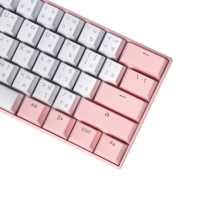 Échantillon gratuit de touches de clavier thaïlandaises transparentes DIY, clavier mécanique 60%, clavier de jeu RVB, clavier interchangeable à chaud, clavier USB rose mini thaïlandais pour ordinateur