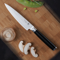 Couteau de cuisine utilitaire personnalisé en acier Damas, 5 pouces, en acier à haute teneur en carbone, avec manche écologique pour la cuisson