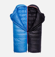 Sac de couchage mummy en duvet léger, imperméable, couleur unie, 4 saisons, portable, avec sac de compression, vente en gros