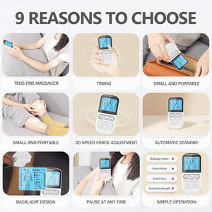 <span class=keywords><strong>Machine</strong></span> de thérapie <span class=keywords><strong>TENS</strong></span> à deux canaux pour le soulagement de la douleur, masseur électronique à impulsions rechargeable 510K - Product Image 5