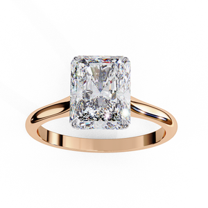 Magnifique bague en or rose sertie de diamants pour femme, classique, élégante, à porter au quotidien, bijoux légers, finition brillante, design cadeau - Product Image 4