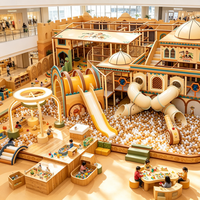 Aoleao Aire de jeux intérieure personnalisée Nuits arabes, labyrinthe, piscine à balles, toboggan, filet d'escalade pour enfants, jeux souples certifiés CE TUV CPC