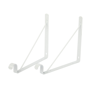 Staffa per ripiano per <span class=keywords><strong>armadio</strong></span> regolabile bianca per asta tonda - Product Image 1