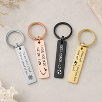 Porte-clés en métal gravé au laser personnalisé OEM, multicolores, argent, or rose, or noir, avec mots personnalisés, pour cadeau de vacances