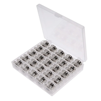 25 bobines en métal avec boîte de 20mm de diamètre broderie remplacement bricolage accessoires de machine à coudre