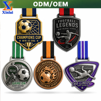 Médailles de football en métal personnalisées en gros, design 3D joueur, médaille de champion de football, souvenir sportif personnalisé, fabrication en usine