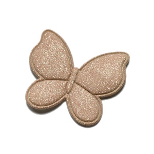 Parche para ropa al por mayor para coser, Parche de mariposa con purpurina Rosa acolchado 3D DIY para adornos de ropa - Product Image 1
