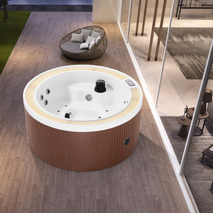 Bañera de Hidromasaje Redonda de Acrílico para Exteriores, Jacuzzi Circular, Jacuzzi de Relajación para 4 Personas, Dimensiones - Product Image 3