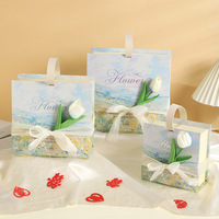 Dossiers d'art rigides de luxe à décor floral pour cadeaux de mariage, sacs assortis, tailles personnalisables pour l'emballage de bonbons/souvenirs