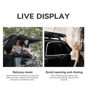 Carpa de Techo Rígida ABS de Instalación Rápida y Automática, Impermeable, Plegable, para SUV y Camionetas, Ideal para Campamentos Todoterreno - Product Image 2