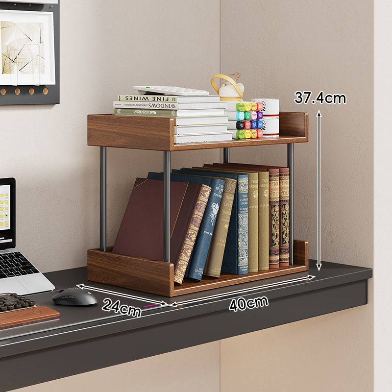 Walnut-colored tabletop (two-tier) [Imported solid wood]
