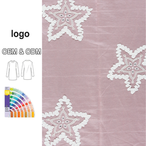 Hấp dẫn màu hồng vải với Đẹp Sao thêu tùy chỉnh tinh khiết bông sợi dây thêu vải - Product Image 2