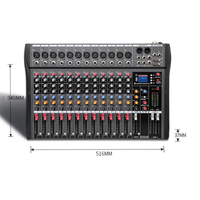 Console de mixage audio professionnelle 12 canaux CT avec 16 effets DSP, contrôleur DJ/console de mixage pour performances sur scène et enregistrement en studio