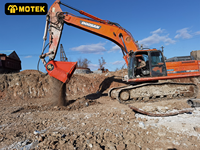 Bêche de criblage hydraulique MOTEK, accessoire pour excavatrice, sable, gravier, anti-obstruction, durable, approvisionnement direct d'usine, personnalisable