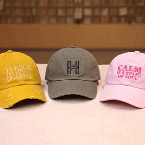 OEM Custom 6 Panel Embroidery Logo Baseball Caps Cotton Unstructured Dad <b>Hats</b> - Product Image 1