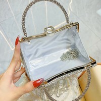 Nouveau Sac de Soirée Tendance Transfrontalier, Sac Fourre-tout de Luxe Léger pour Mondaine avec Paillettes et Chaîne Diamantée Haut de Gamme