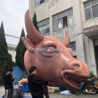 Monster Tiup Raksasa Warna-warni Kepala Banteng Marah untuk Dekorasi Acara Periklanan, Hewan Banteng Kartun Tiup, Sapi Tiup