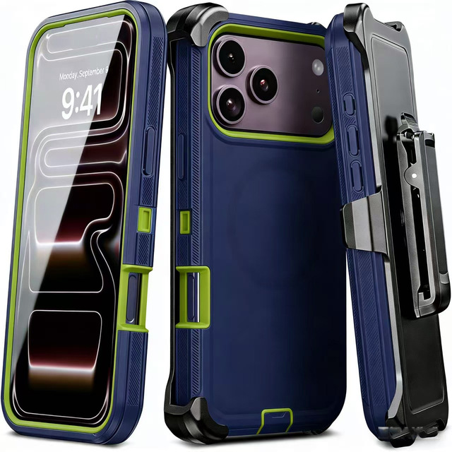 Anti-Drop Heavy Duty Protection Kickstand Magnetic Phone Case for iPhone 17 Pro Max 16 Back Cover Cases with Belt Clip Holster