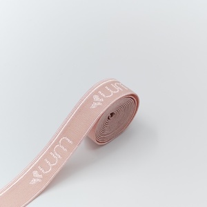 Logotipo personalizado 15mm Narrow Stripe Flat <span class=keywords><strong>Elastic</strong></span> Bands Jacquard Webbing Impresso Revestido Técnica para Vestuário Hat Costura Amostra Grátis - Product Image 1