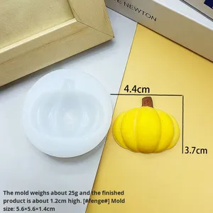 Moule en silicone 3D Citrouille d'Halloween pour pâtisserie, gâteau mousse au chocolat, bricolage et bougies d'aromathérapie - Product Image 6