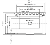 Módulo de Pantalla PMOLED de 1.54 Pulgadas, 128x64 Píxeles, Controlador SSD1309, Interfaz SPI I2C Paralela de 20 Pines para Control Industrial