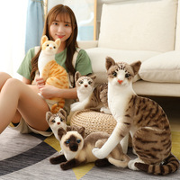 Simulation chat chien poupée réaliste en peluche courte peluche chat poupée en gros
